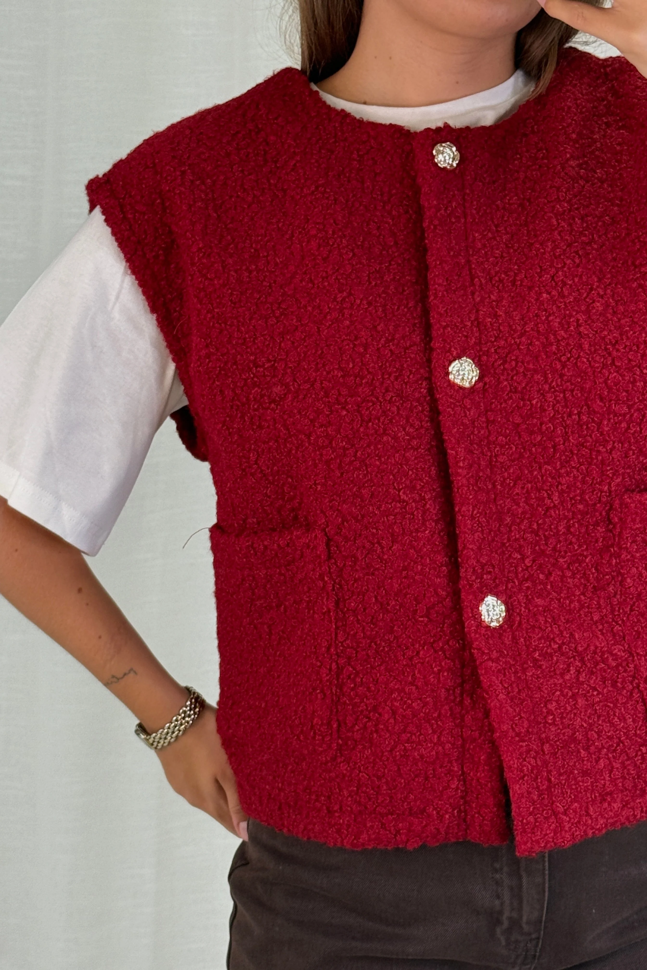 A-bee - Aurora Vest - Burgundy - Image 2