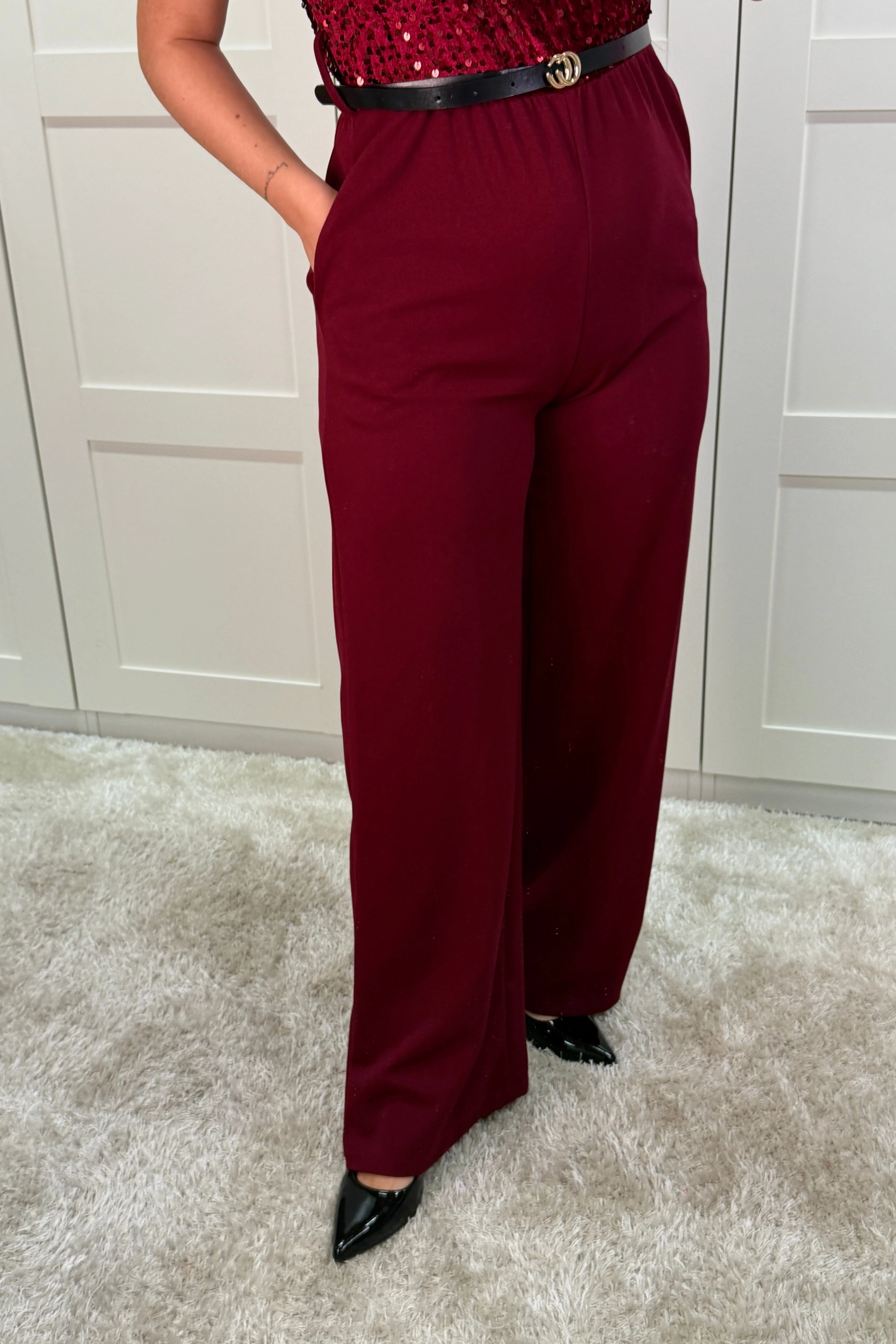 A-bee - Carina Jumpsuit - Burgundy - Image 3