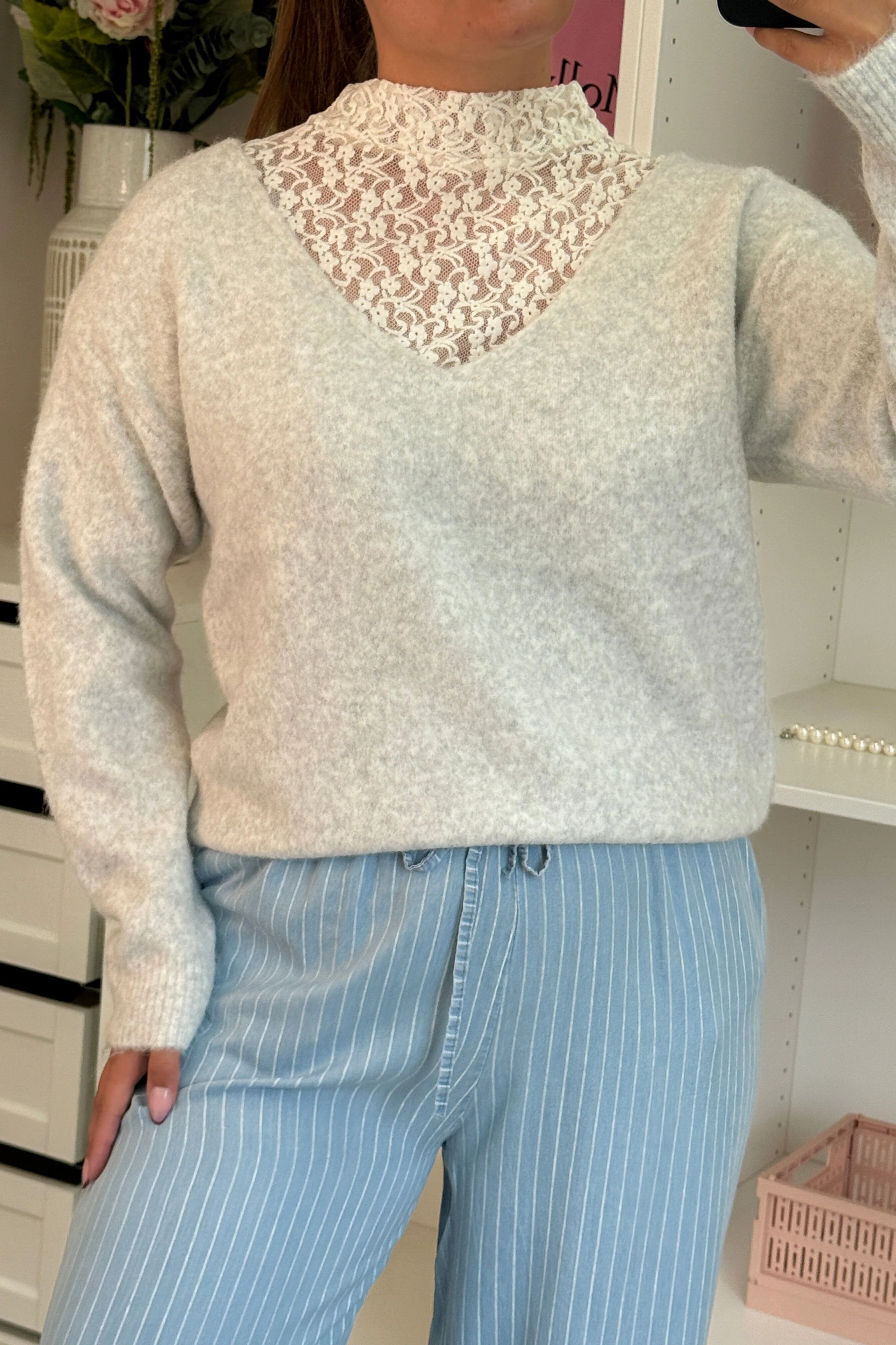 A-bee - Clarisse Striktrøjer - Light grey - Image 2