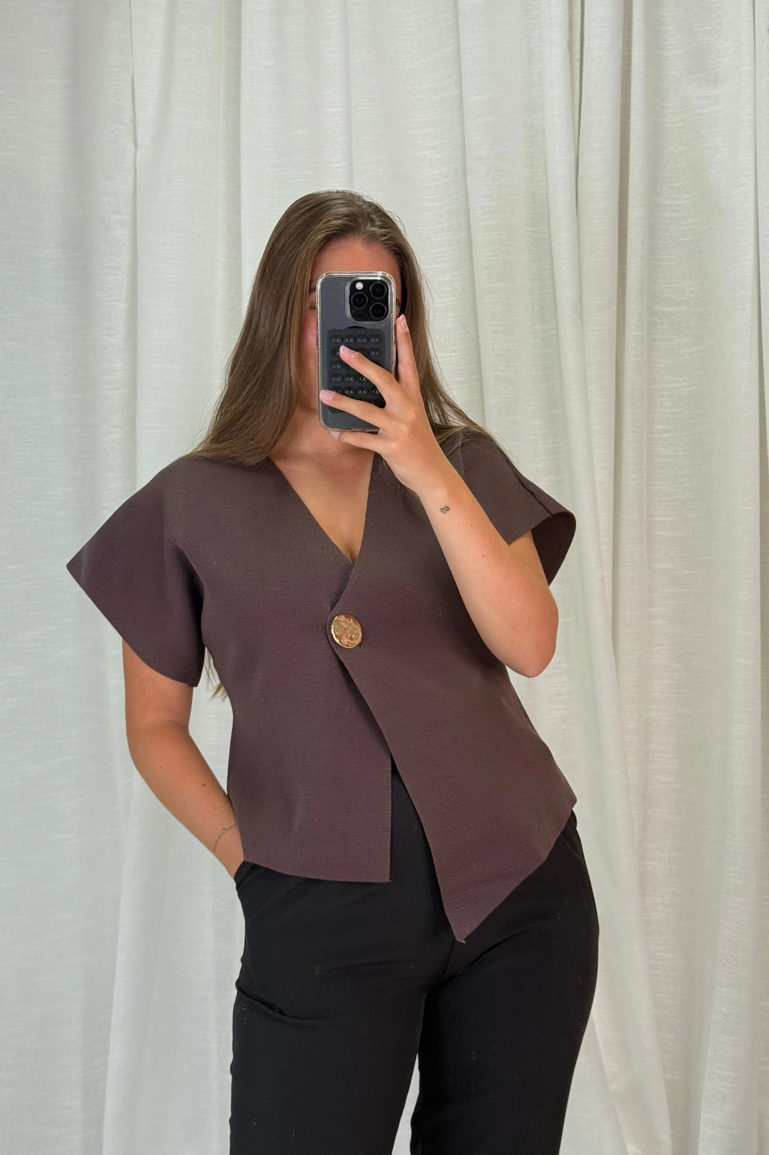 A-bee - Daria Top - Chocolate - Image 5