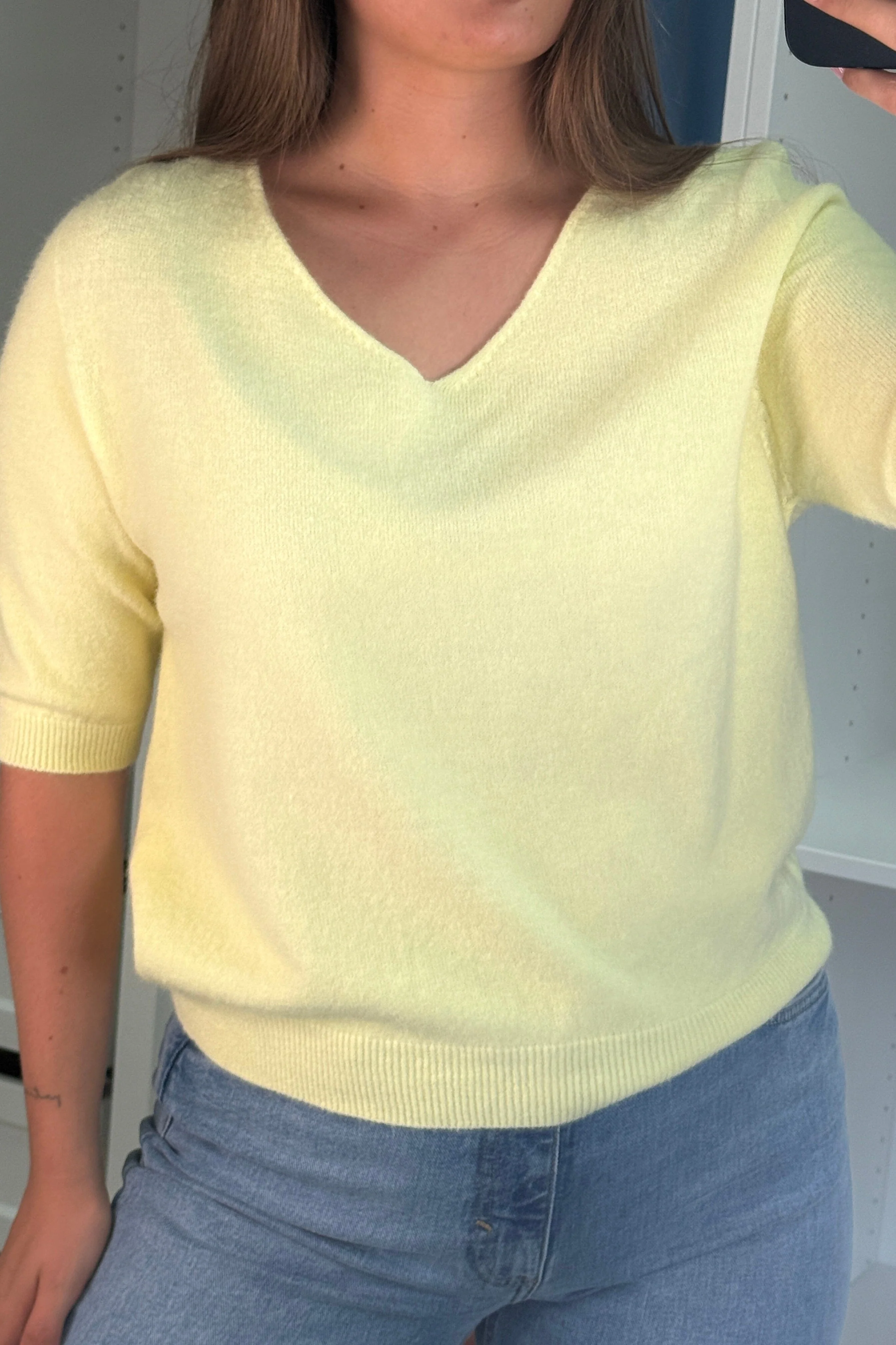 A-bee - Zara Strikbluse - Light yellow - Image 3