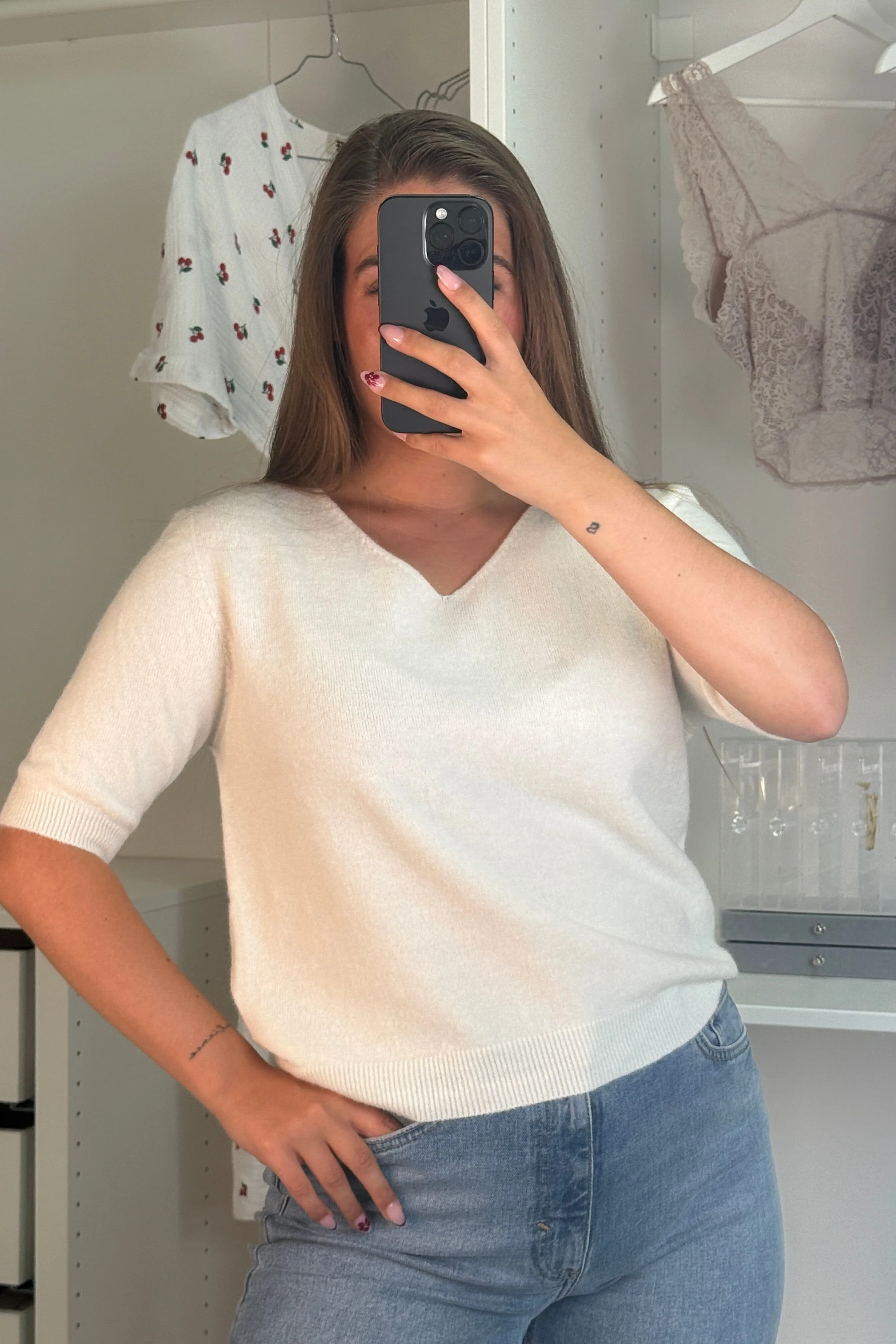 A-bee - Zara Strikbluse - White