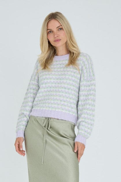 A-View - Sassi Knit Pullover AV7072 - 180 - Green/Purple - Image 2