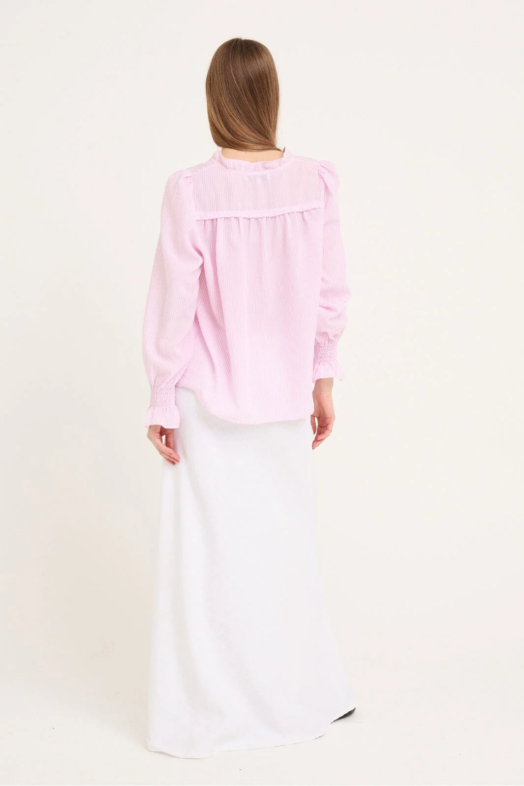 A-View - Sonja Frill Blouse - 104 Pink/White - Image 2