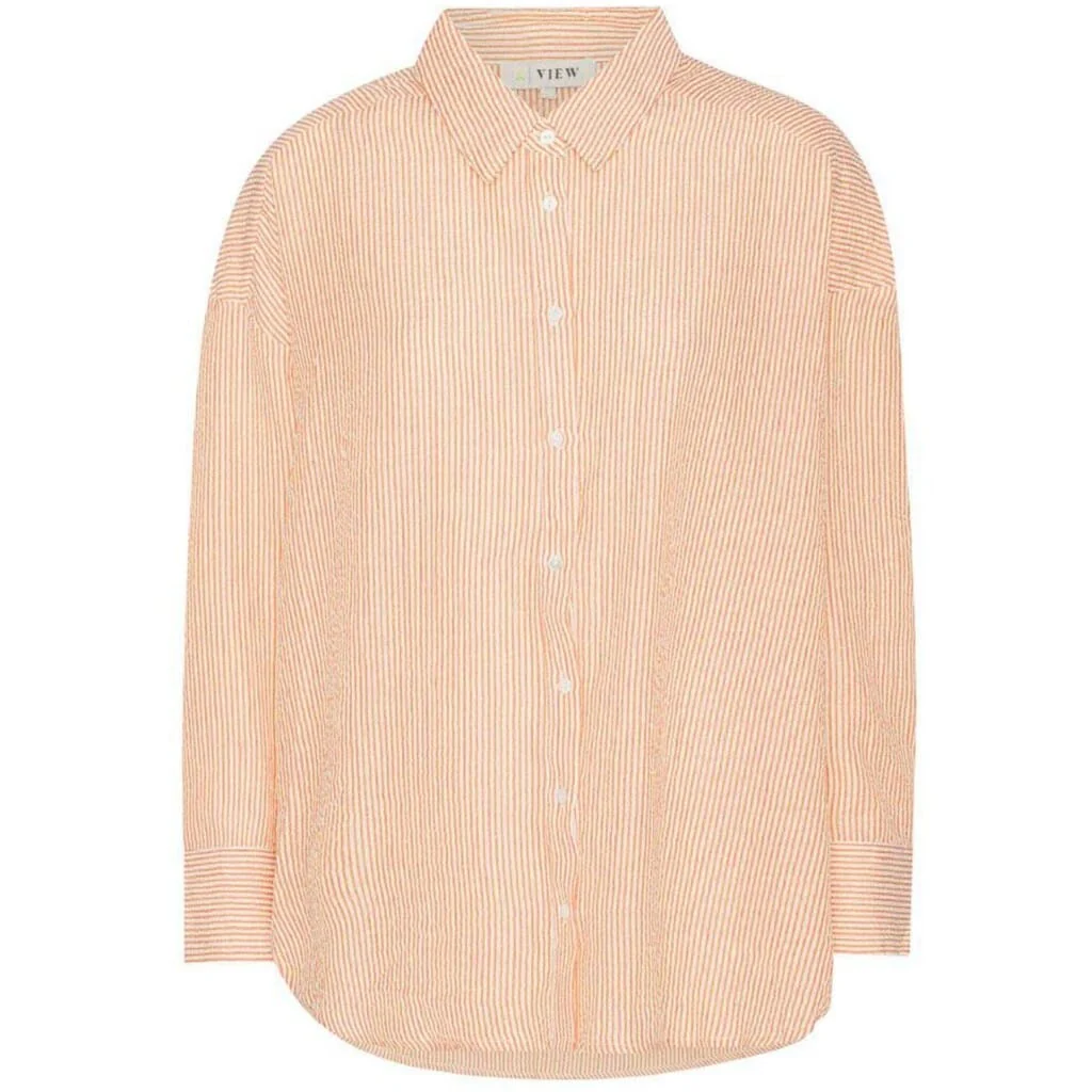 A-View - Sonja Shirt - 867 Orange/White - Image 2