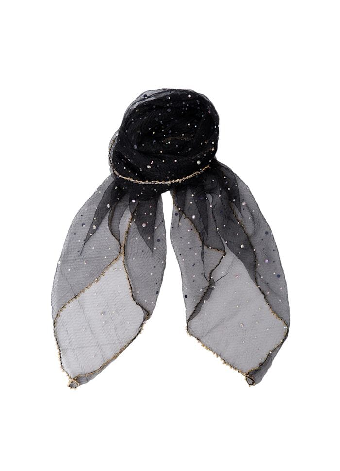 Black Colour - Bcardenia Mini Scarf W/Stones 3646 - Black - Image 2
