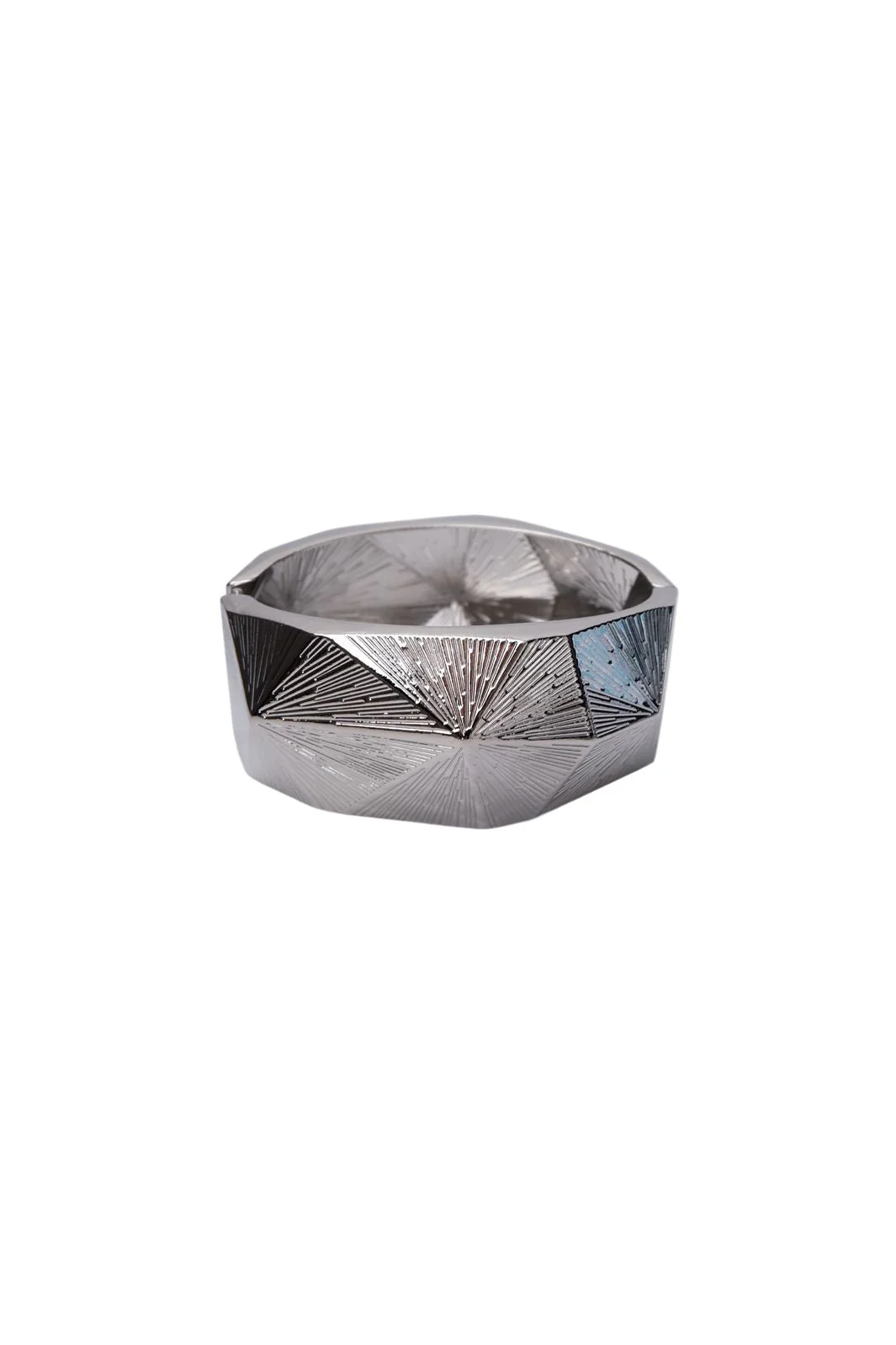 Black Colour - Bccone Bangle 4521 - Silver Coloured - Image 2