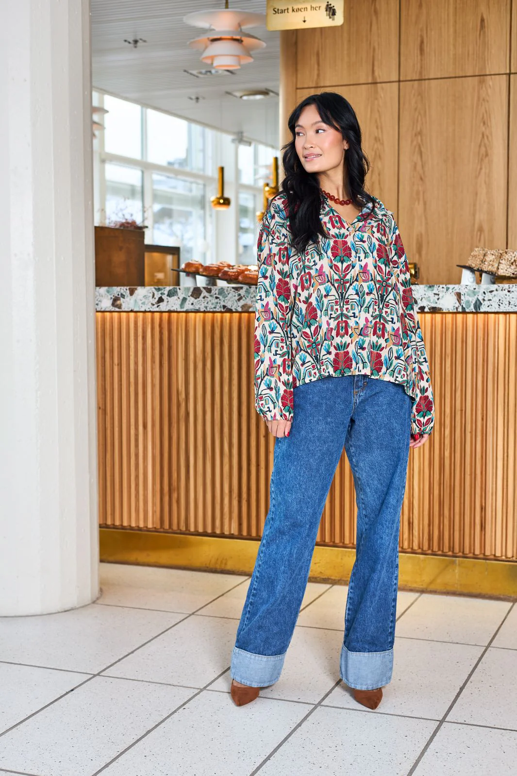 Black Colour - Bcizzy Denim Panel Pant 41076 - Mid Blue - Image 2