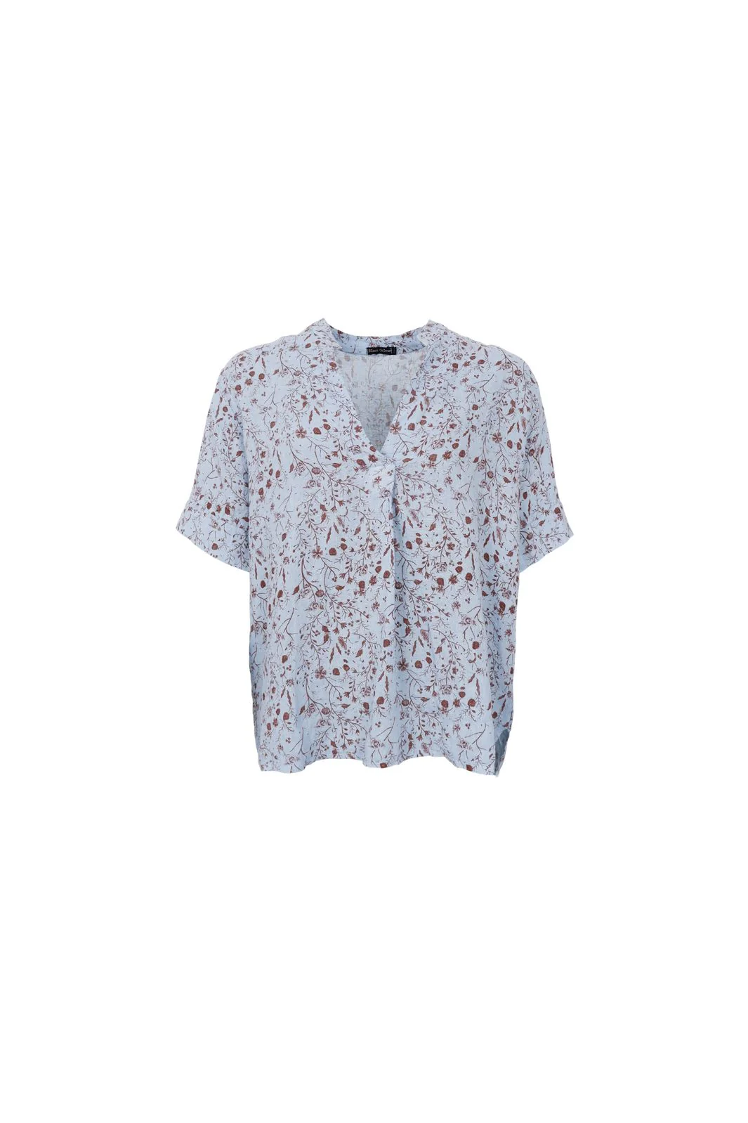 Black Colour - Bcmelina Ss Linen Blouse 40842 - Floral - Image 2