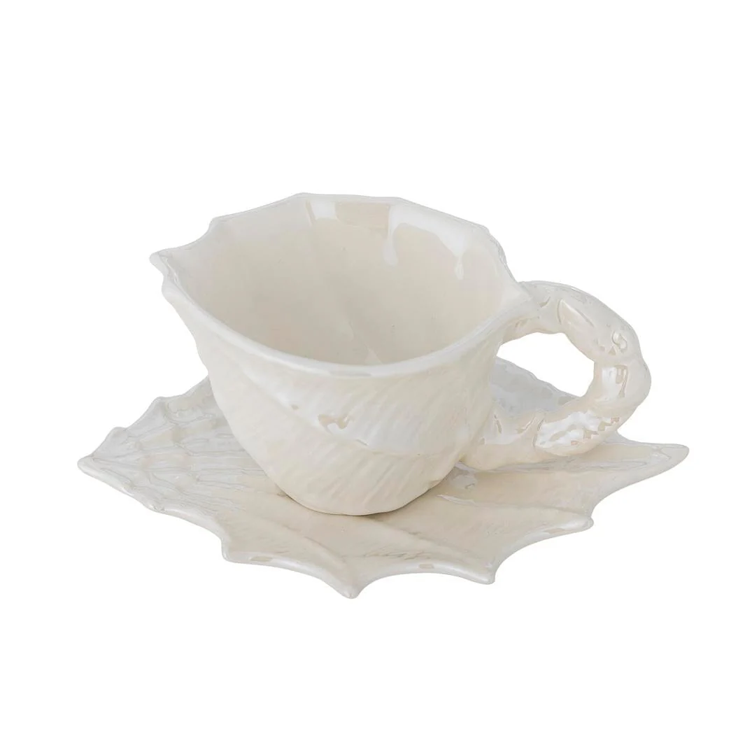 Bloomingville - Shellie Kop m/underkop, Hvid, Stentøj 82072685 - White - Image 6