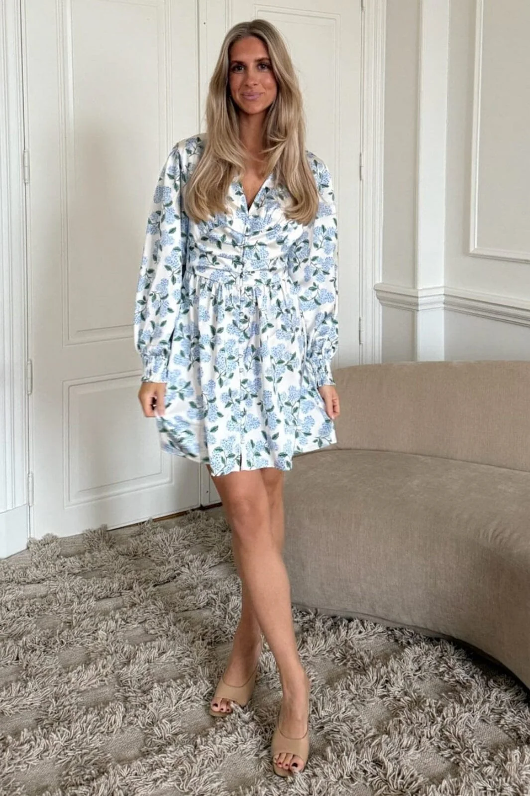 BYIC - Adelic Dress A23783 - Blue Hydrangea Print - Image 9