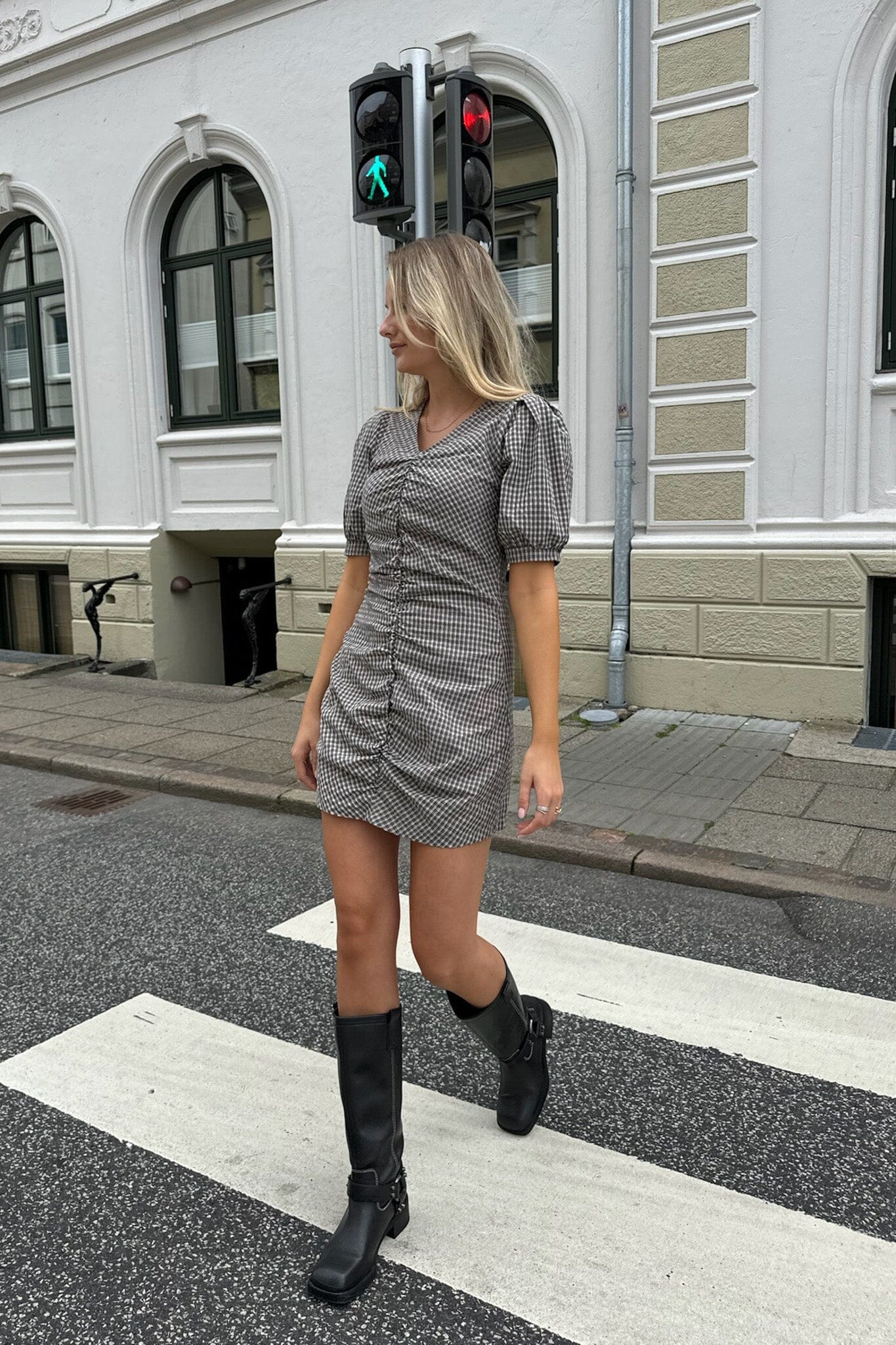 BYIC - Aliceic Dress - bsc Black Small Checks - Image 9