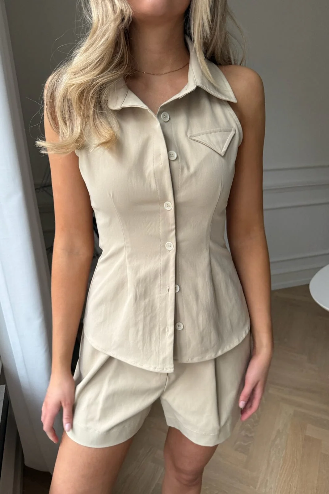 BYIC - Daisyic Top A23819 - Beige - Image 8