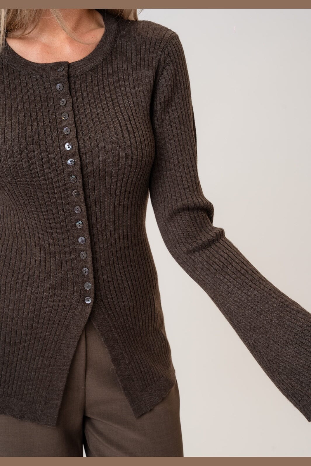 BYIC - Elmaic Cardigan 1196 - Dark Brown - Image 5