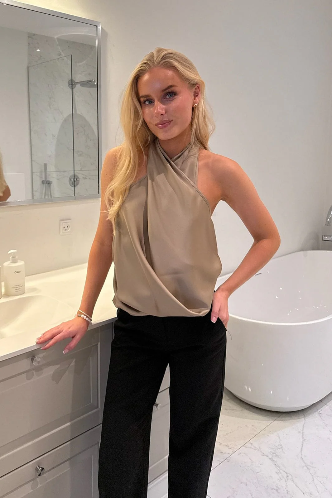 BYIC - Hollyic Wrap Top A2553 - Champagne - Image 5