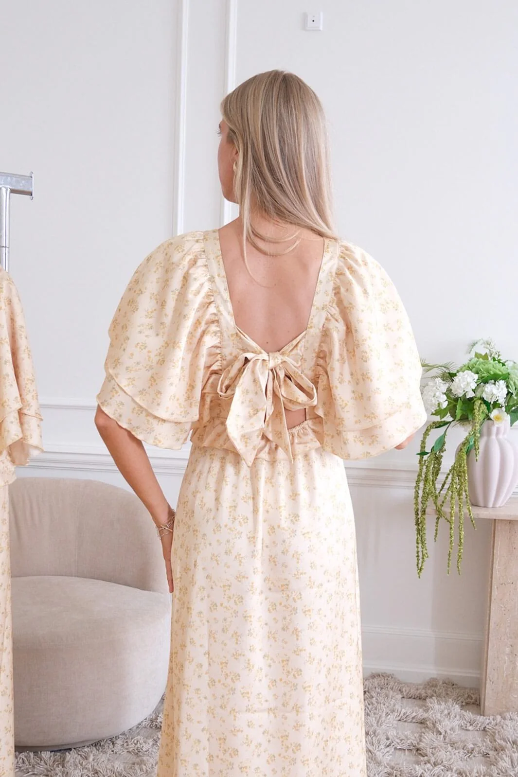 BYIC - Marthaic Maxi Dress A23935 - Yellow Flower Print - Image 9
