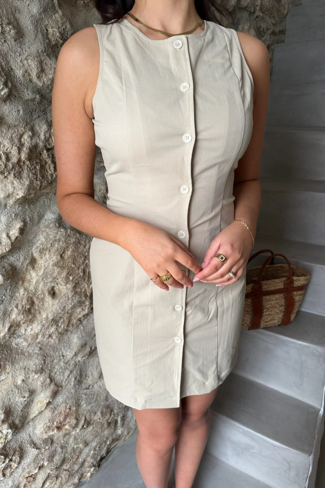 BYIC - Mayic Dress A23804 - Beige - Image 10