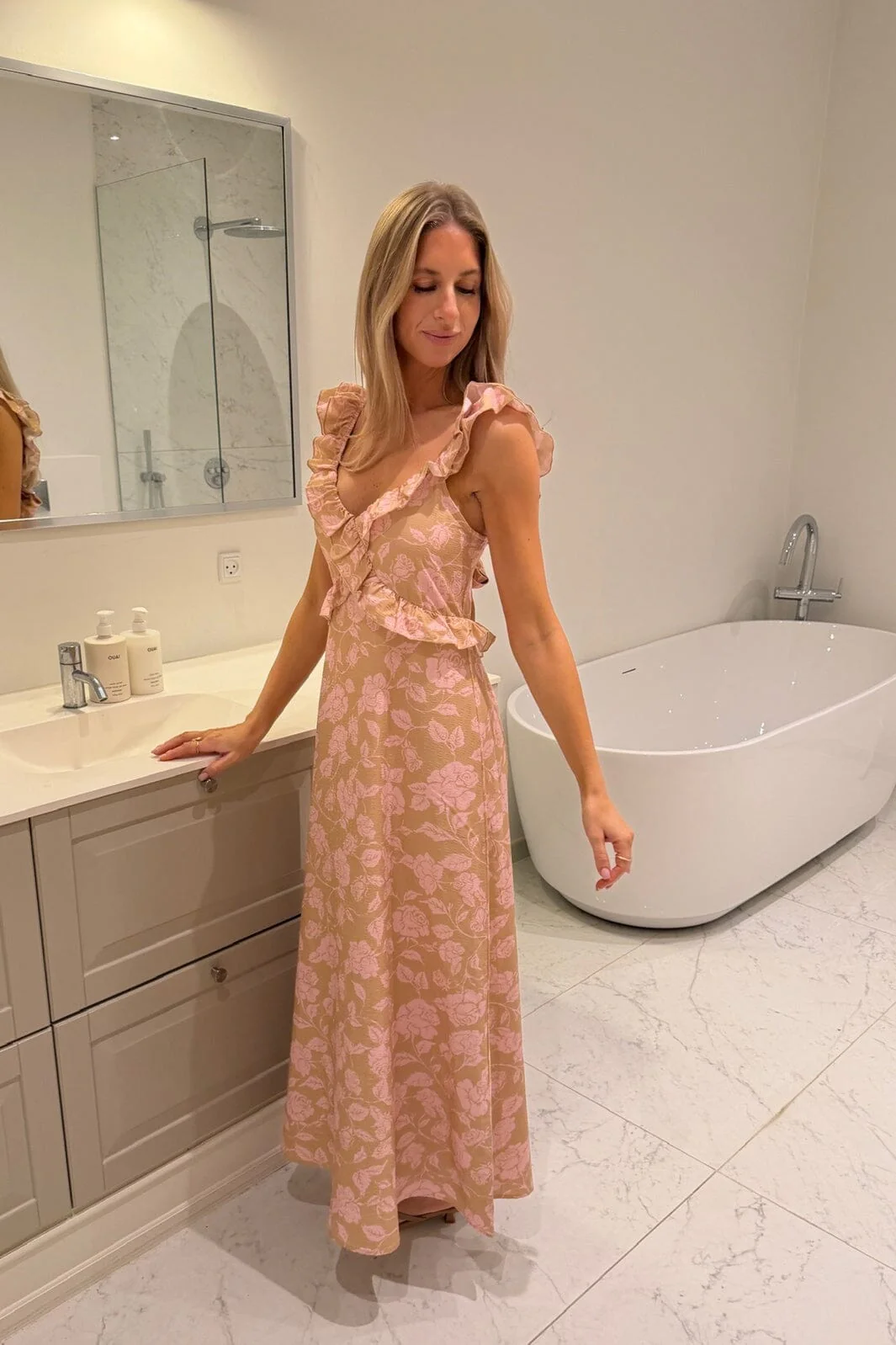 BYIC - Melbaic Dress A23117 - Beige Pink Blossom - Image 3