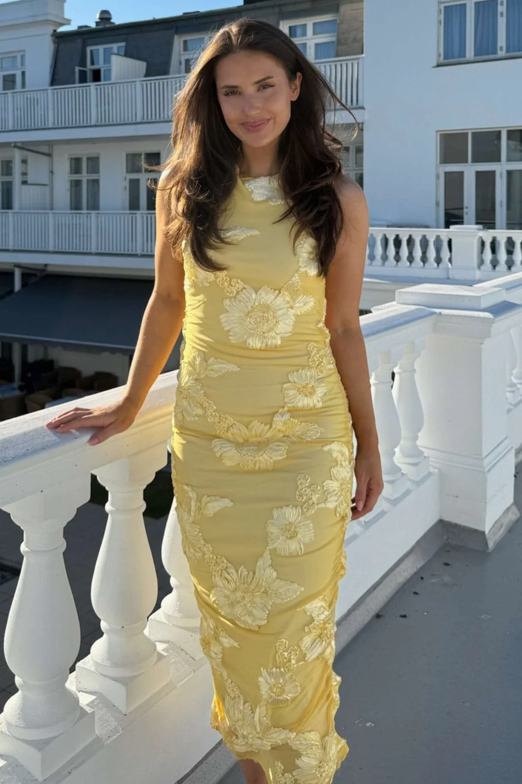 BYIC - Miraic Mesh Dress A23766 - Yellow Flower - Image 2