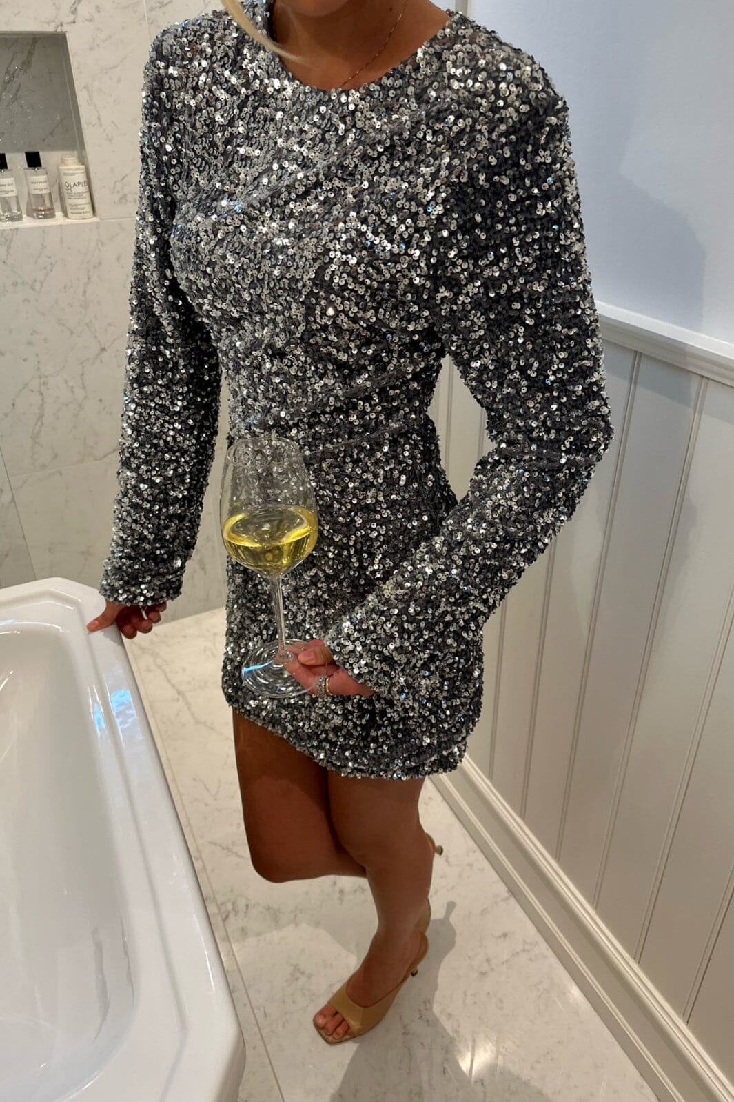 BYIC - Selmaic Sequin Dress - gs Grey Silver - Image 2