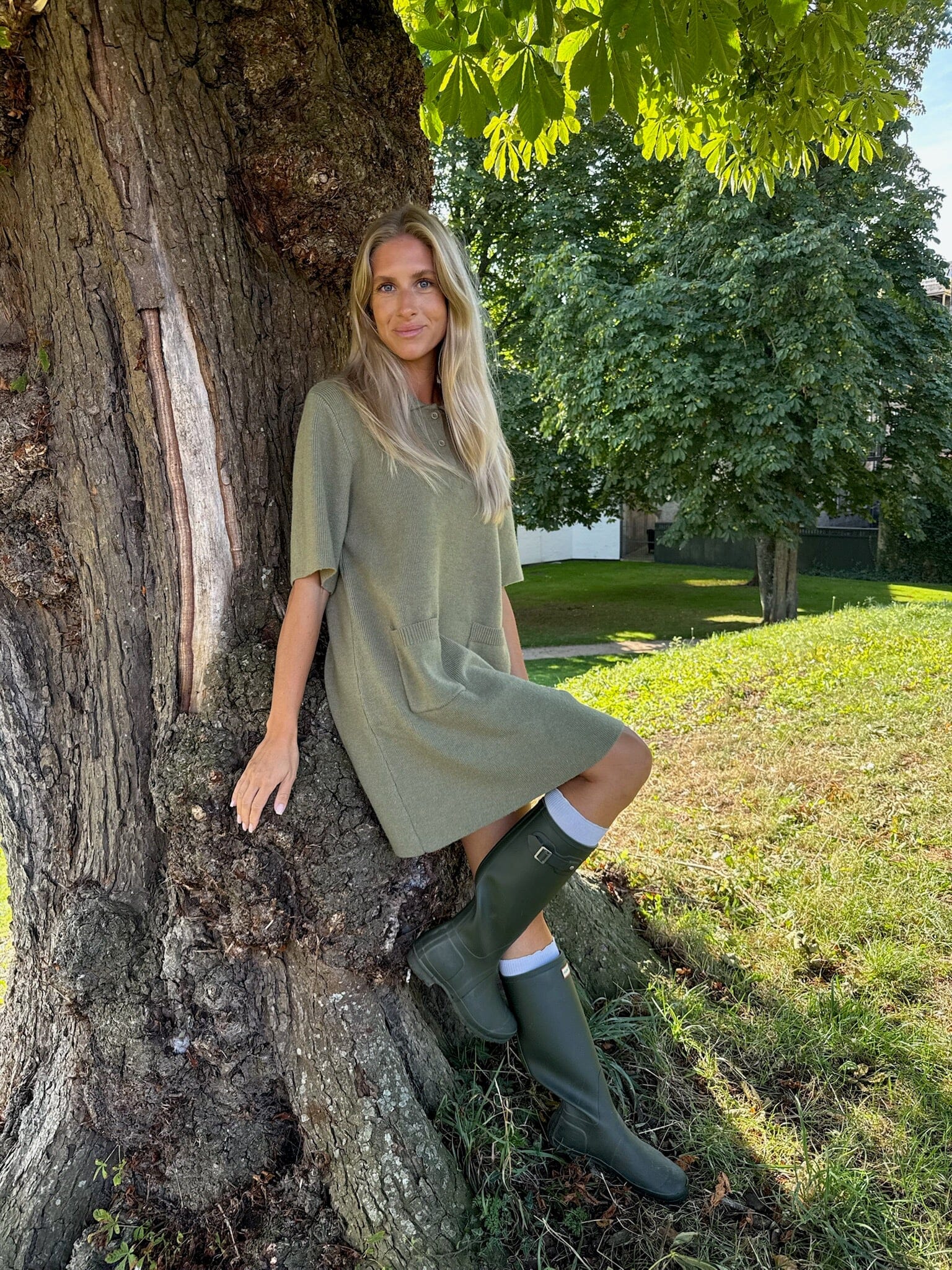BYIC x Molly&My - Sific Knit Dress H097-3 - Army Green - Image 3
