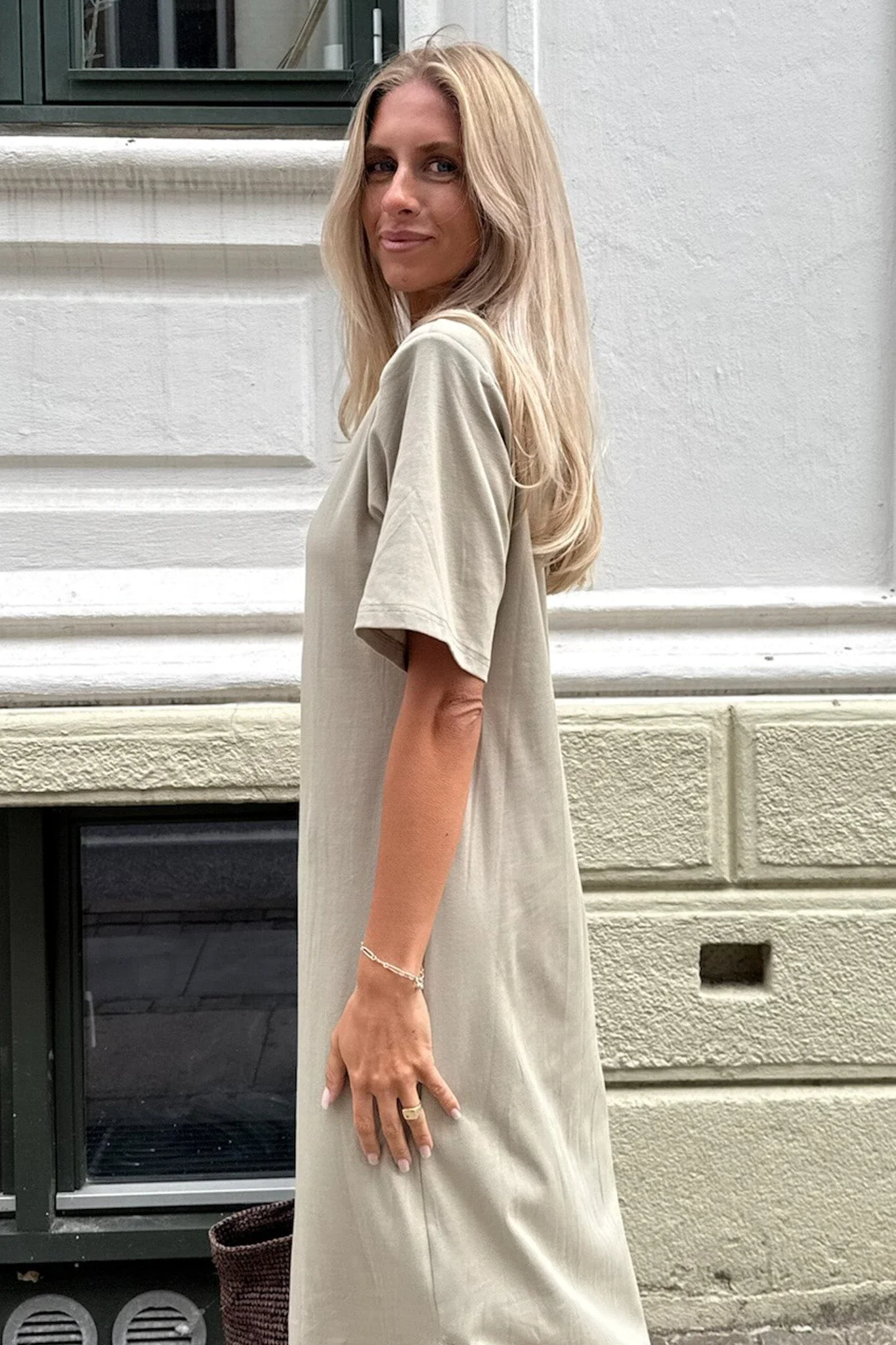 BYIC - Theaic Tshirt Dress A23942 - Khaki - Image 3