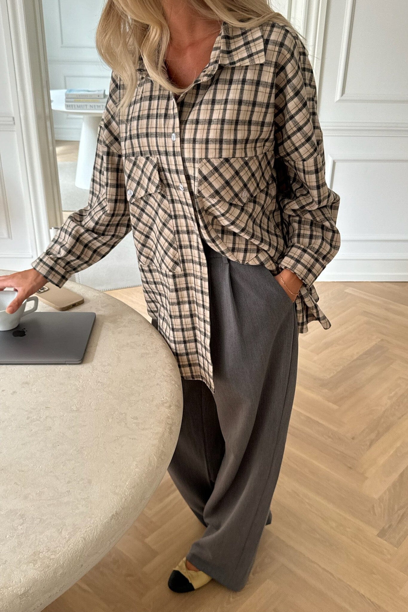 BYIC - Theldaic Shirt - bbc Beige Black Checks - Image 13