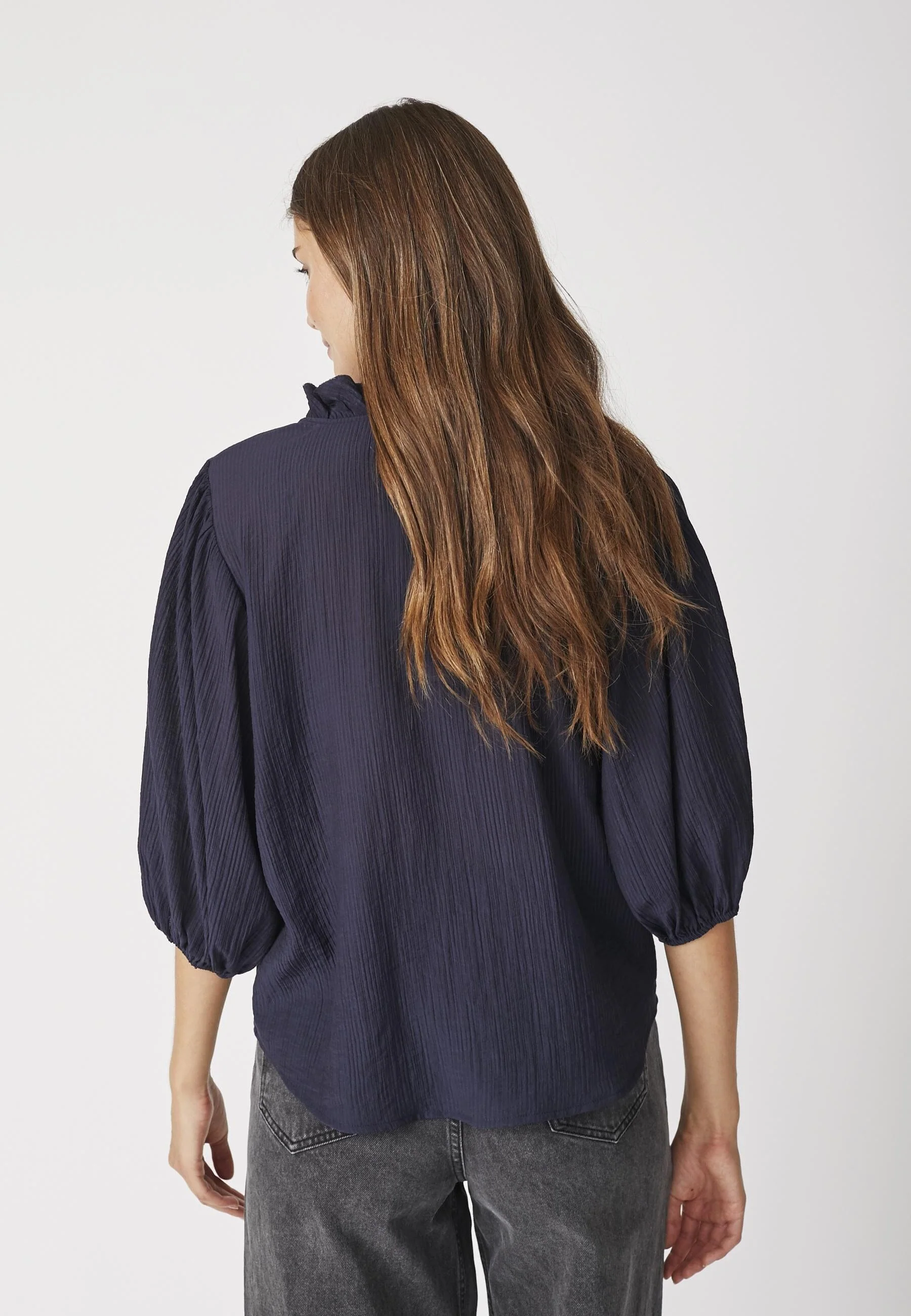 Co´Couture - Anikacc Frill Ss Shirt 35905 - 120 - Navy - Image 5