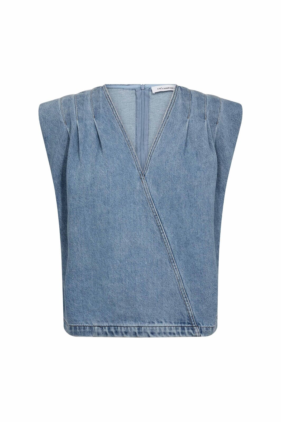Co´Couture - Asjacc Wrap Denim Top 45125 - 552 - Denim Blue - Image 2