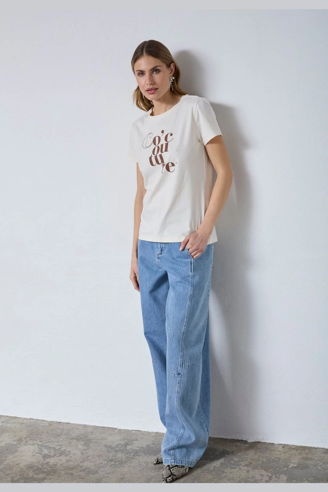 Co´Couture - Cocouturecc Tee 43002 - 11 - Off White - Image 3