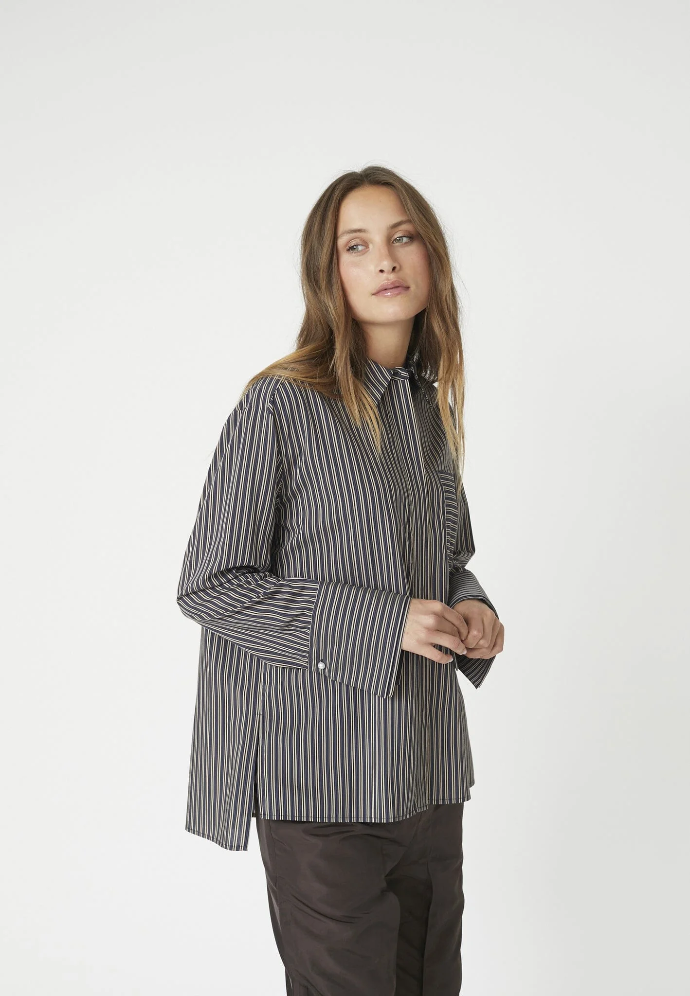 Co´Couture - Finacc Stripe Shirt 35880 - 96 - Black - Image 6