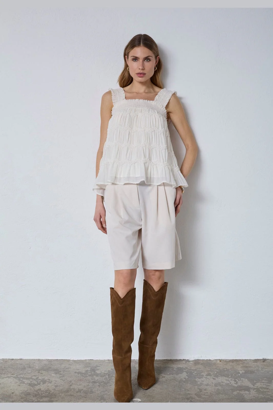 Co´Couture - Jerrycc Smock Strap Top 45163 - 11 - Off White - Image 3