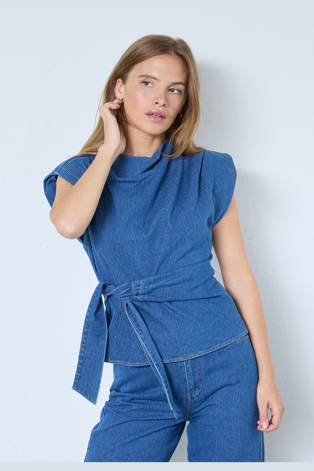 Co´Couture - Kimmycc Pleat Top 45001 - 555 - Dark Denim - Image 3