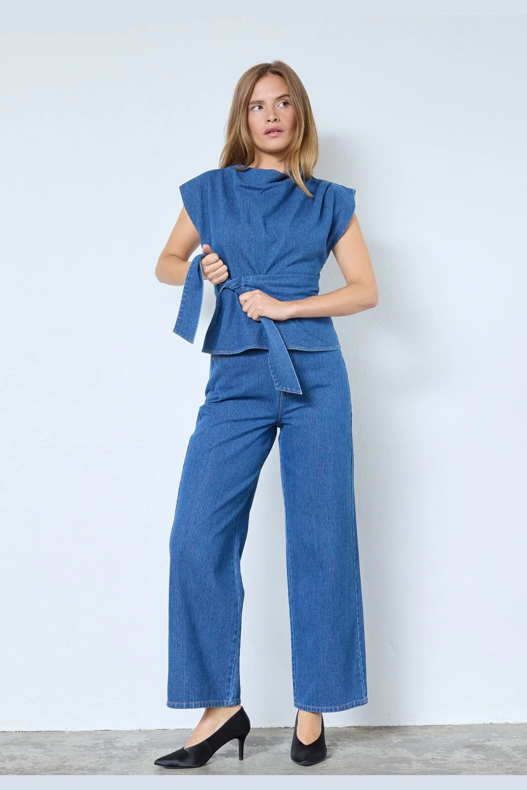Co´Couture - Kimmycc Pleat Top 45001 - 555 - Dark Denim - Image 5