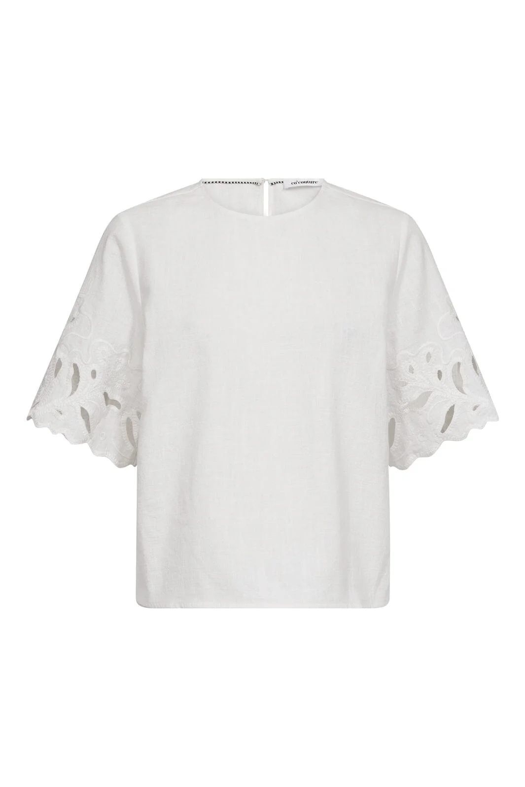 Co´Couture - Litacc Linen Emb Ss Blouse 45157 - 4000 - White - Image 2