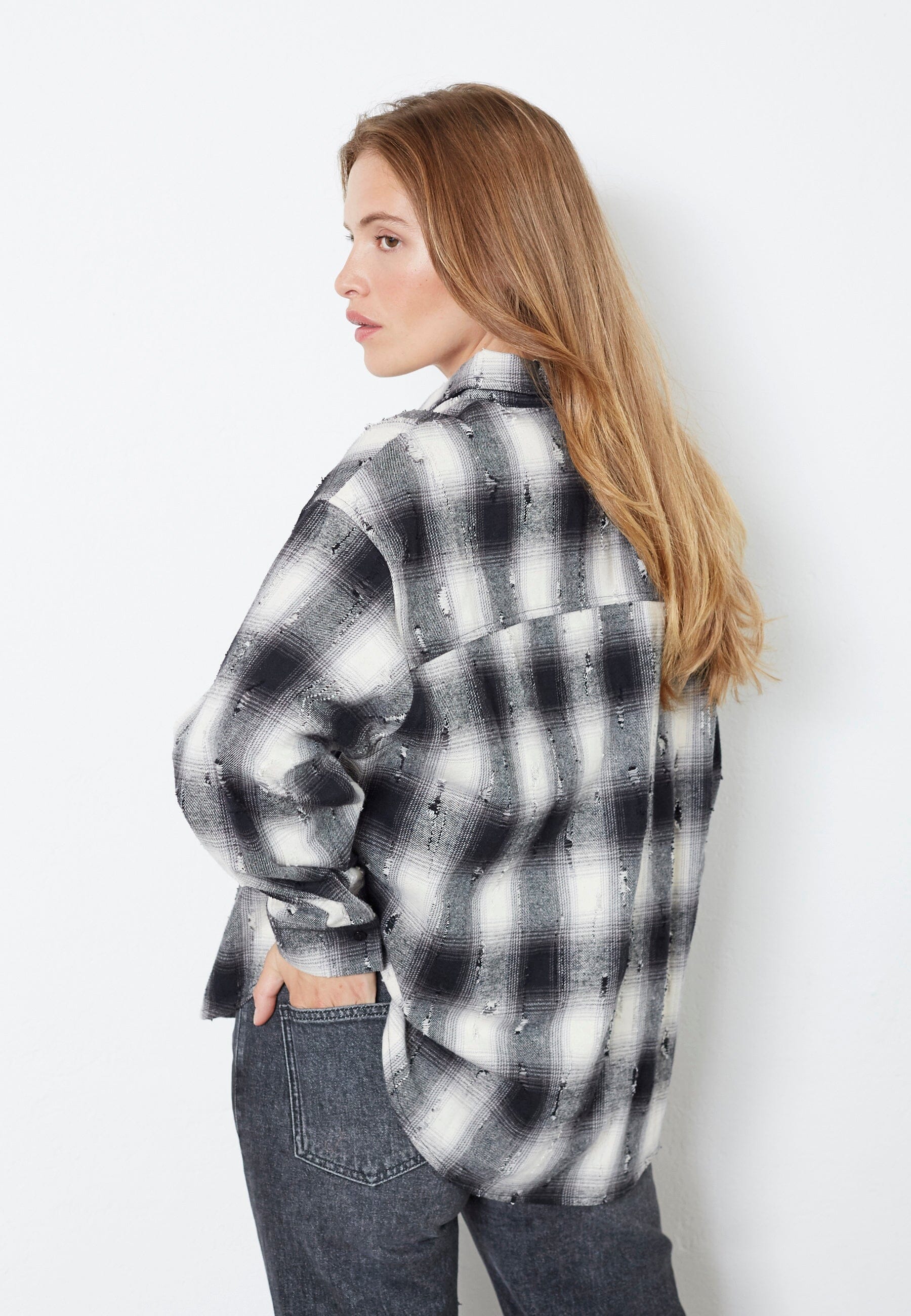 Co´Couture - Mobycc Check Shirt 35900 - 96 - Black - Image 5