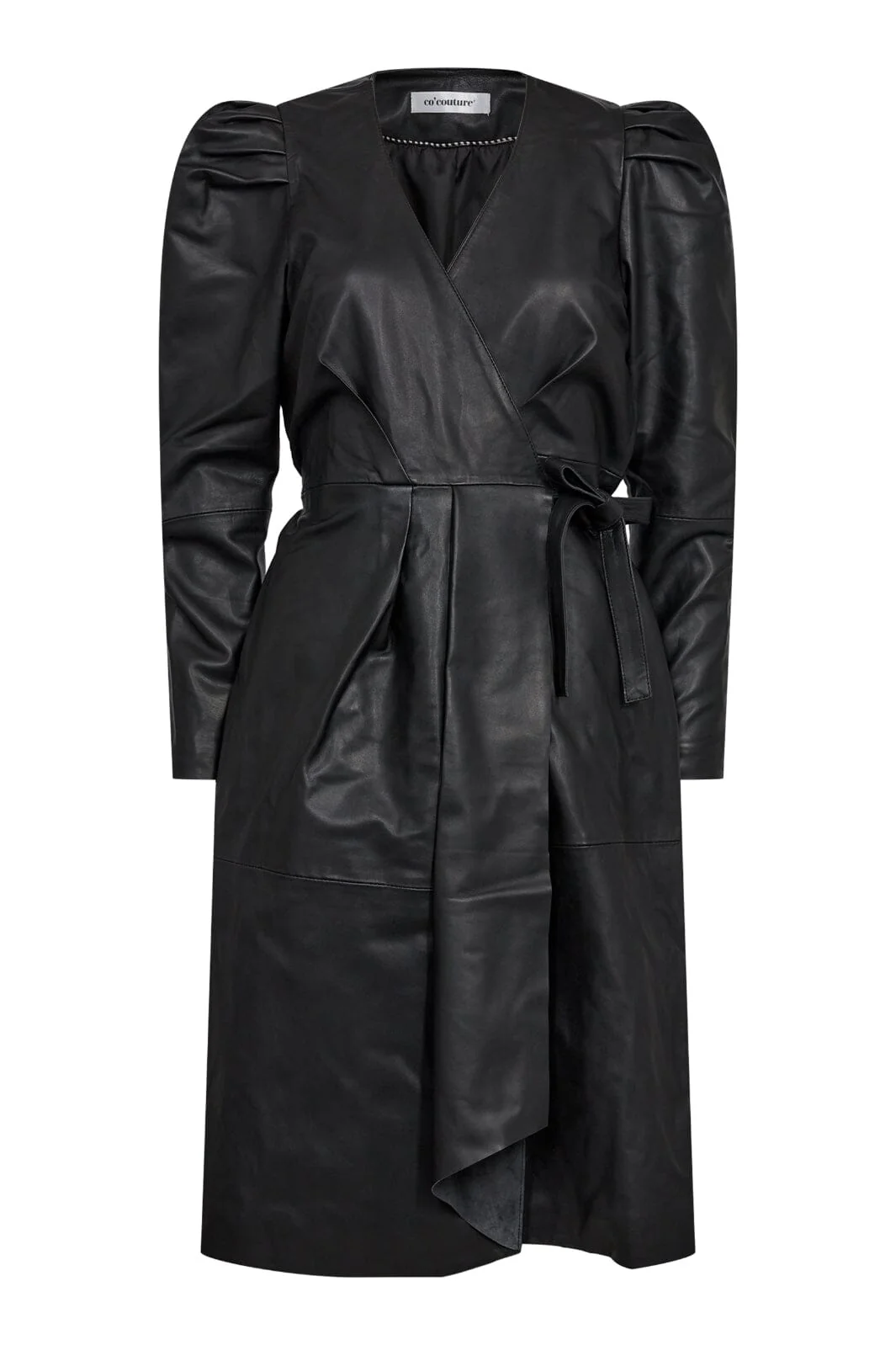Co´couture - Phoebecc Leather Wrap Dress - 96 Black - Image 4