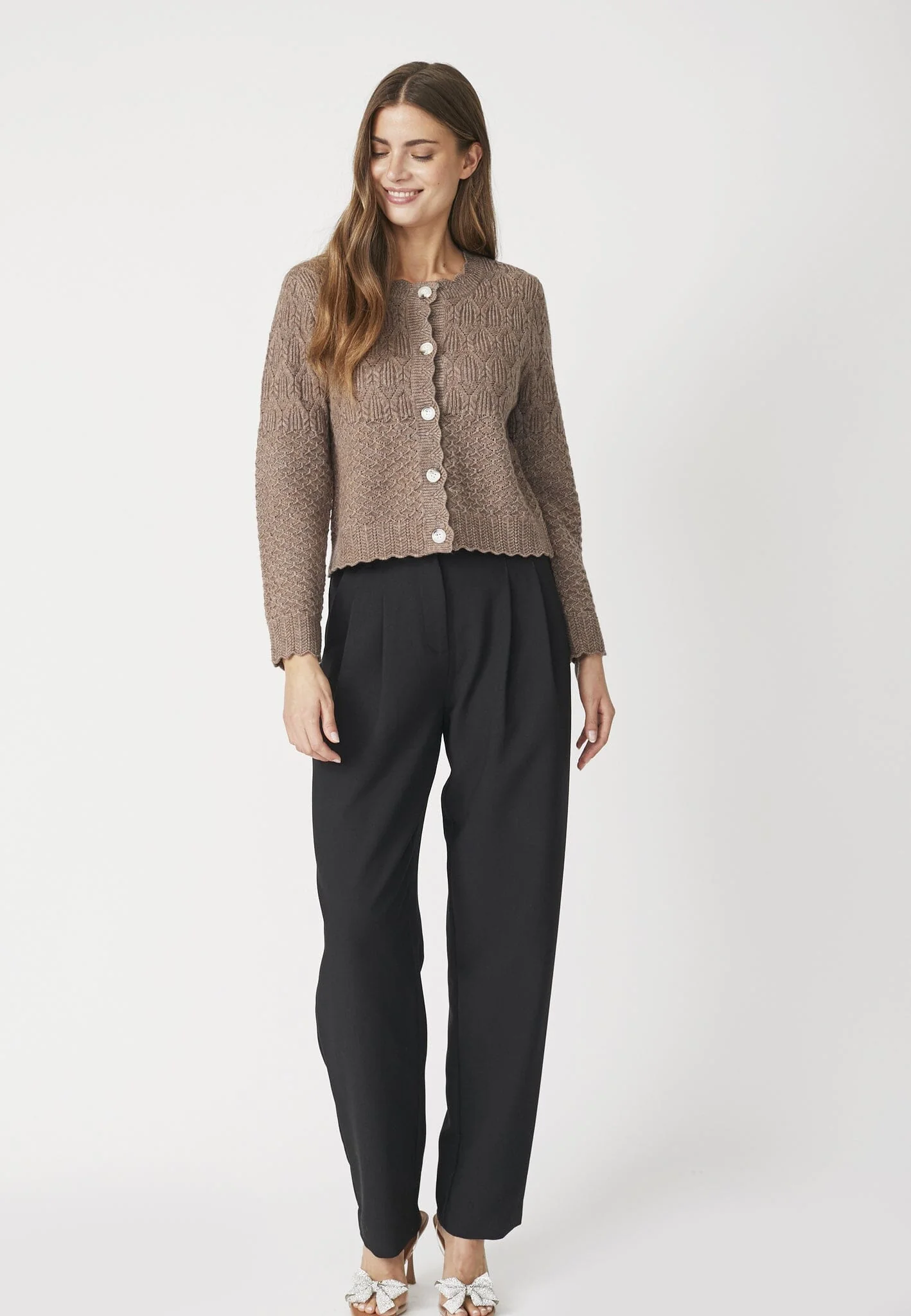 Co´Couture - Pointellecc New Cardigan 32245 - 154 - Walnut - Image 3