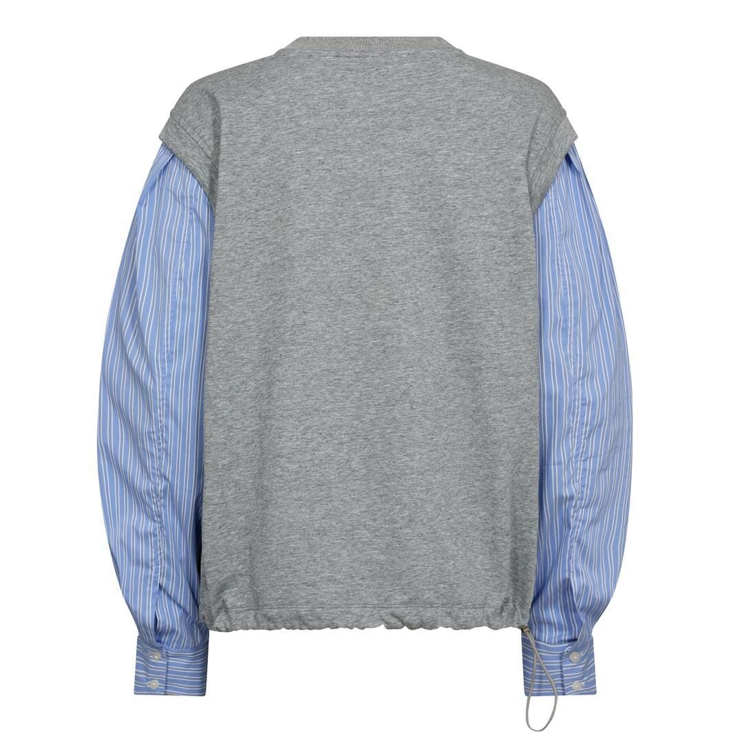 Co´Couture - Sabinacc Mix Shirt Sweat 47010 - 138 - Light Grey - Image 4