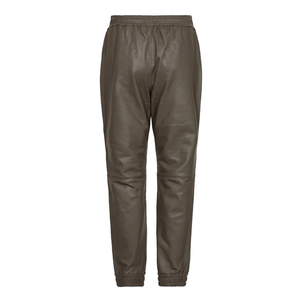 Co´couture - Shilohcc Leather Joggers 91154 - 317 Elephant - Image 2