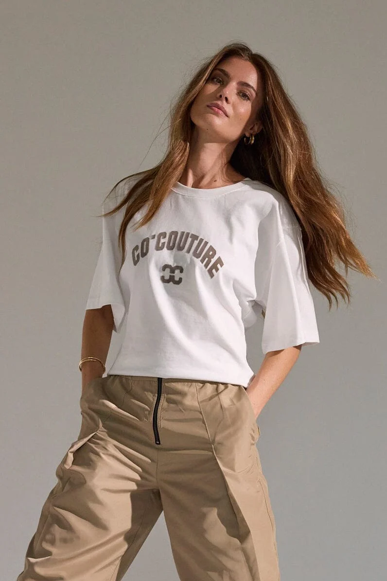 Co´Couture - Zengacc Tee O-Neck 43013 - 40154 - Whitewalnu