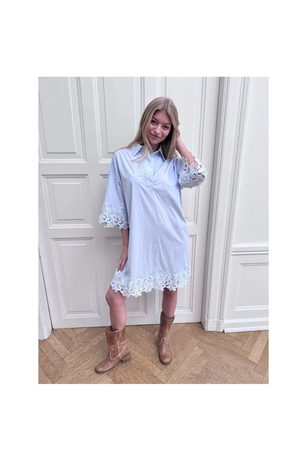 Continue - Klara Embrodery Dress 15188 - Light Blue - Image 2