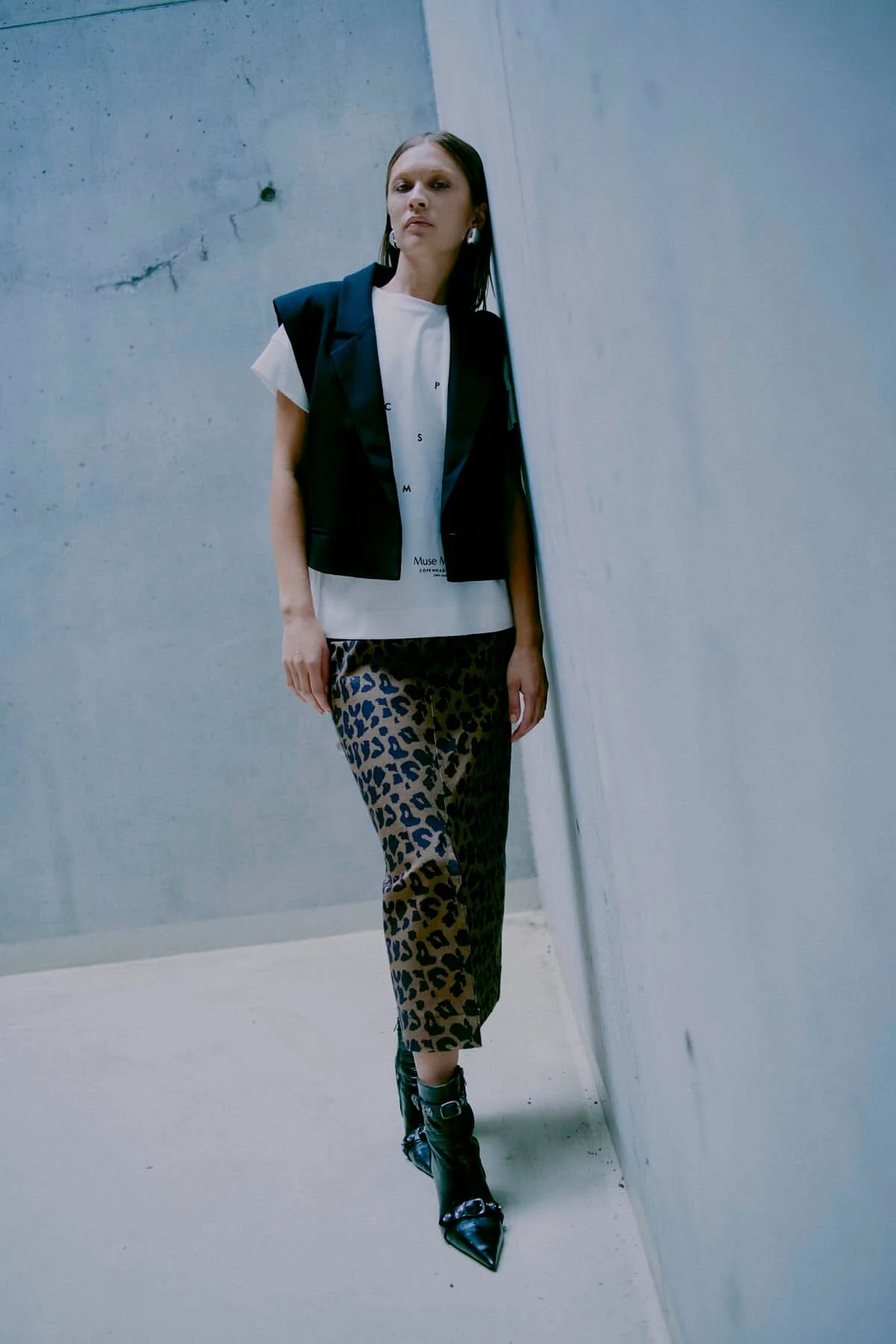 Copenhagen Muse - Leora-Skirt 204020 - Kangaroo w. Black - Image 5