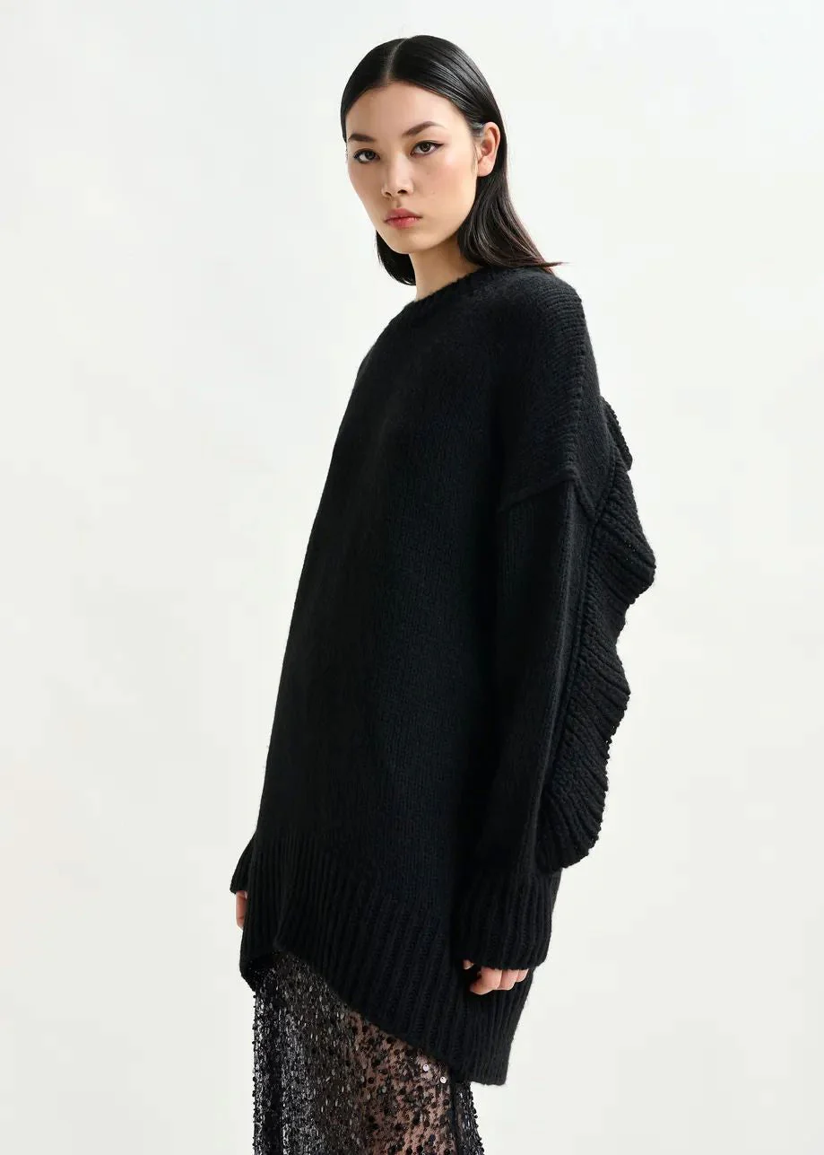Essentiel Antwerp - Ifly Pullover With Rufflesifly - Black - Image 4