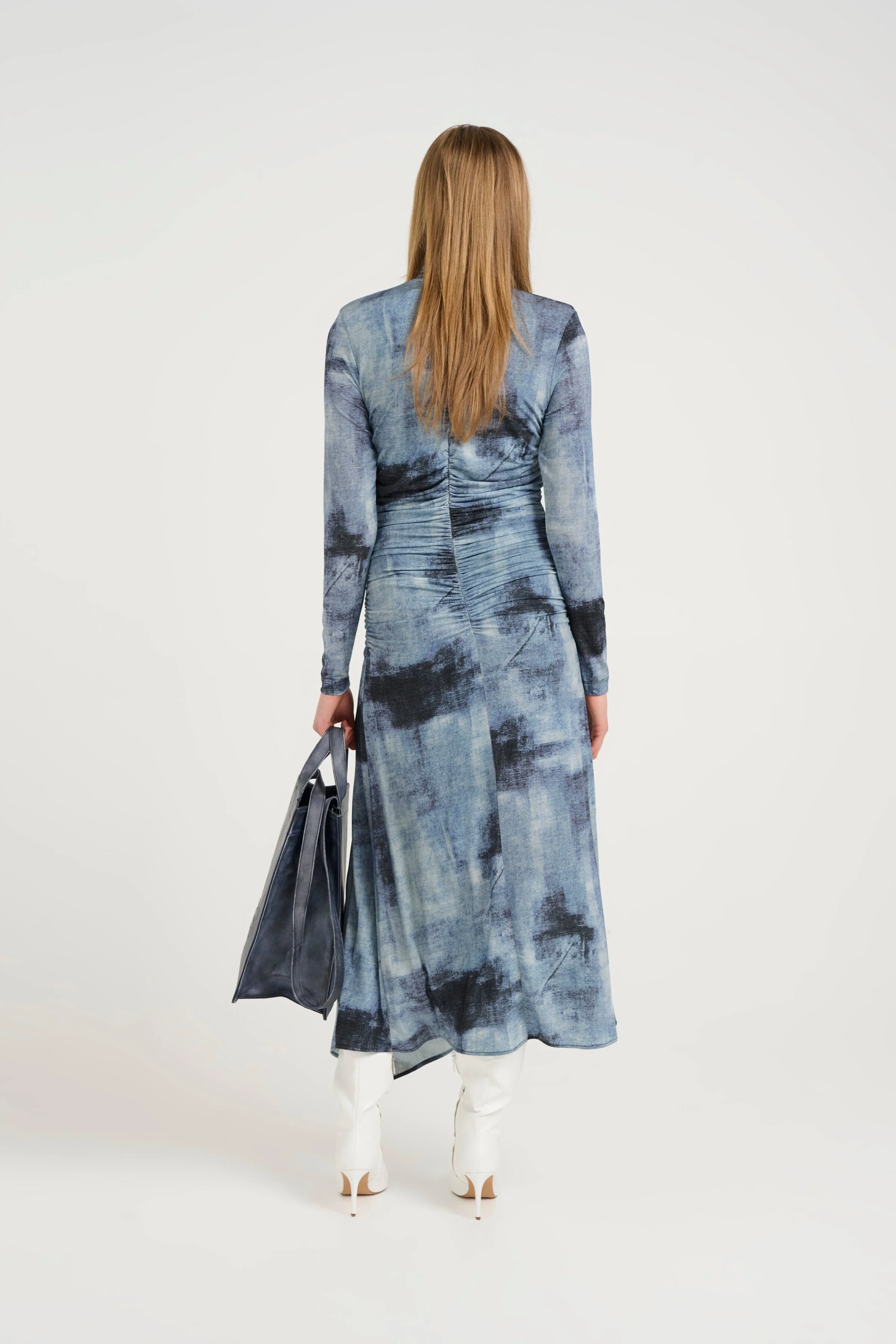 Gestuz - Areengz P Long Dress 10909685 - 106813 - Blue Denim - Image 4