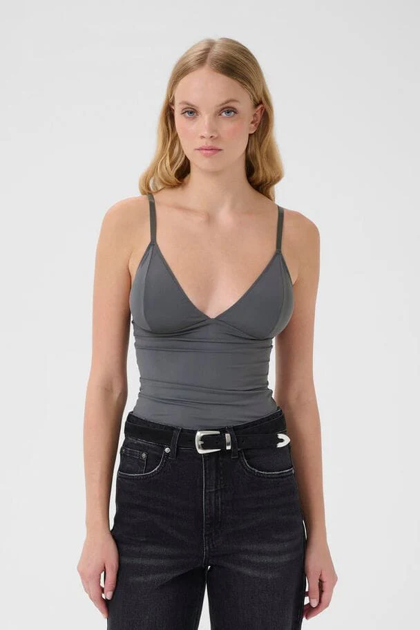 Gestuz - Camigz Top 10902514 - 190203 - Gray Pinstripe - Image 4