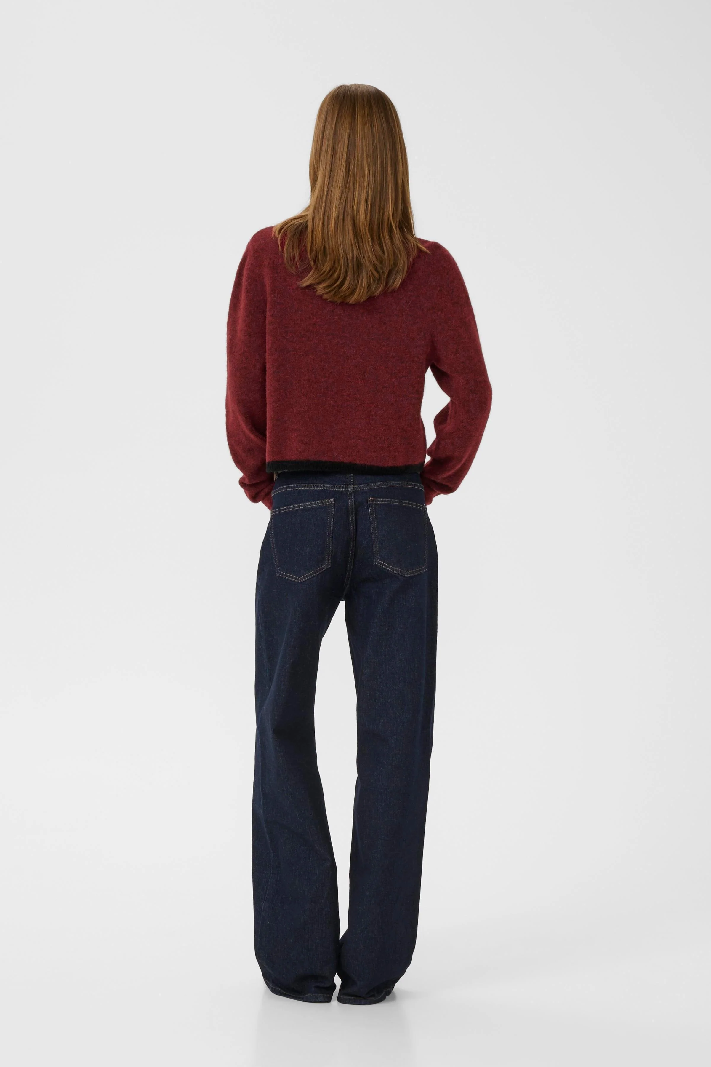 Gestuz - Gzalpha Ls Contrast Cardigan 10910459 - 108773 - Blood Red Melange/Black - Image 6