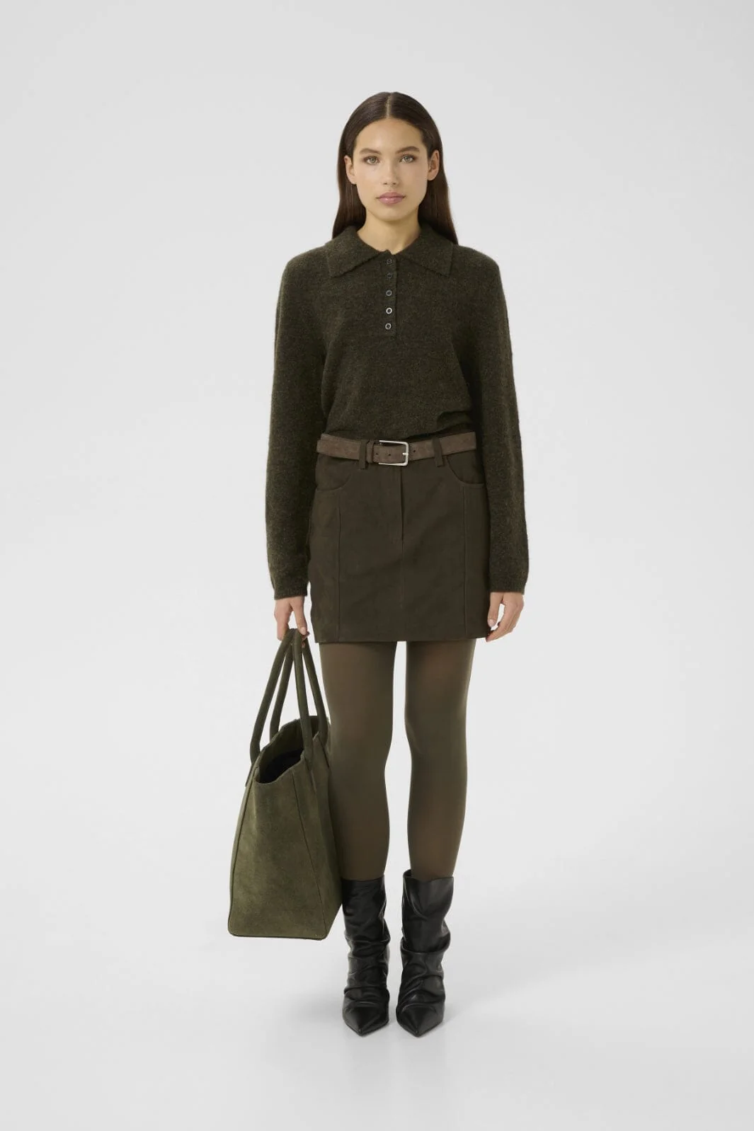 Gestuz - Gzalpha Polo Pullover 10910589 - 108311 - Olive Mélange - Image 3