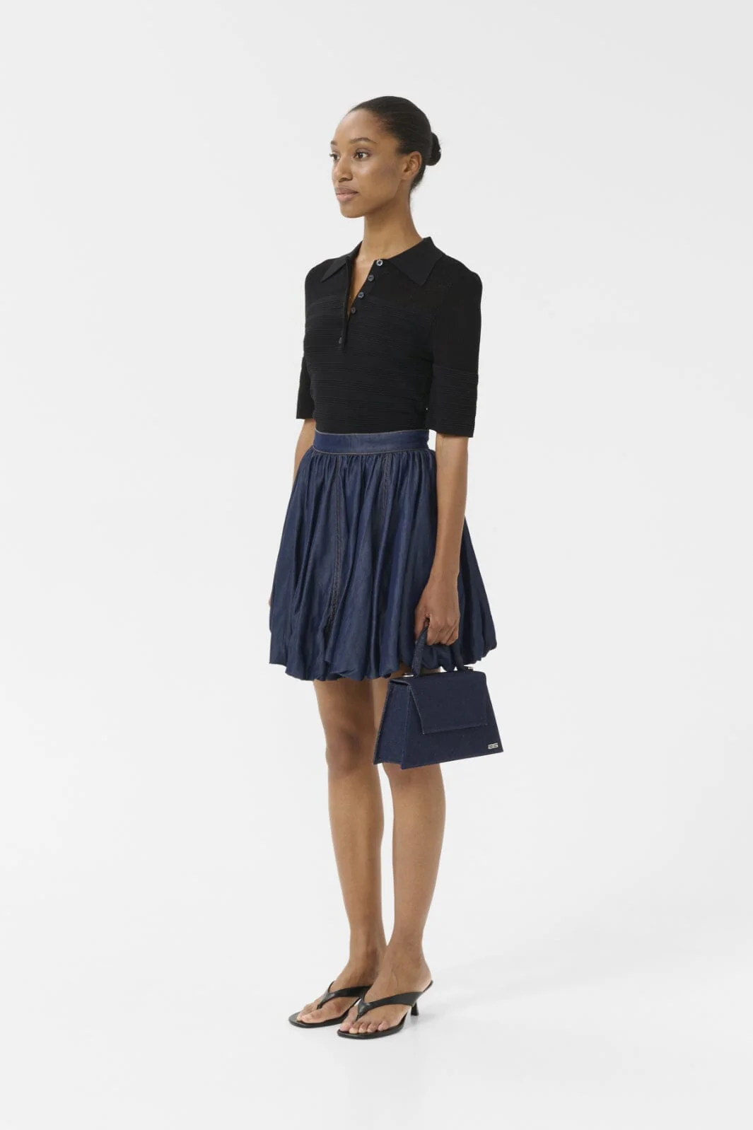 Gestuz - Gznia Balloon Skirt 10910377 - 107762 - Dark Blue Unwashed - Image 3