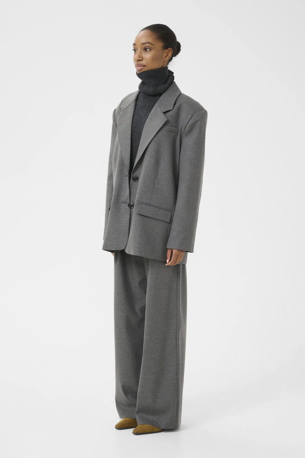 Gestuz - Gzpaula Melange Oz Blazer 10910493 - 100494 - Dark Grey Melange - Image 5